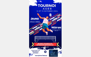 ASBB - Tournoi jeunes et vétérans du 12 et 13 octobre 2024