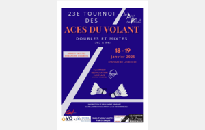 Tournoi des Aces du Volant 23ème édition 2025